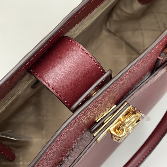 Michael Kors Hamilton Meidum Satchel Shoulder Crossbody Bag Cherry color NWT - Picture 12 of 16